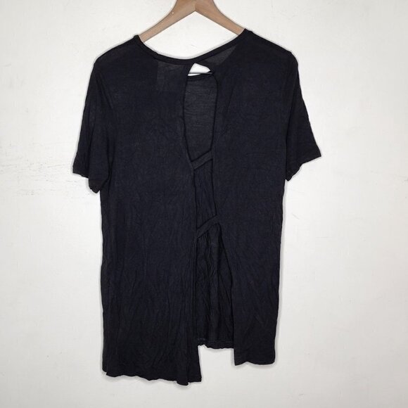 Cheap Monday Black Cutout Back Short Sleeve T Shirt, sz M - Picture 7 of 8